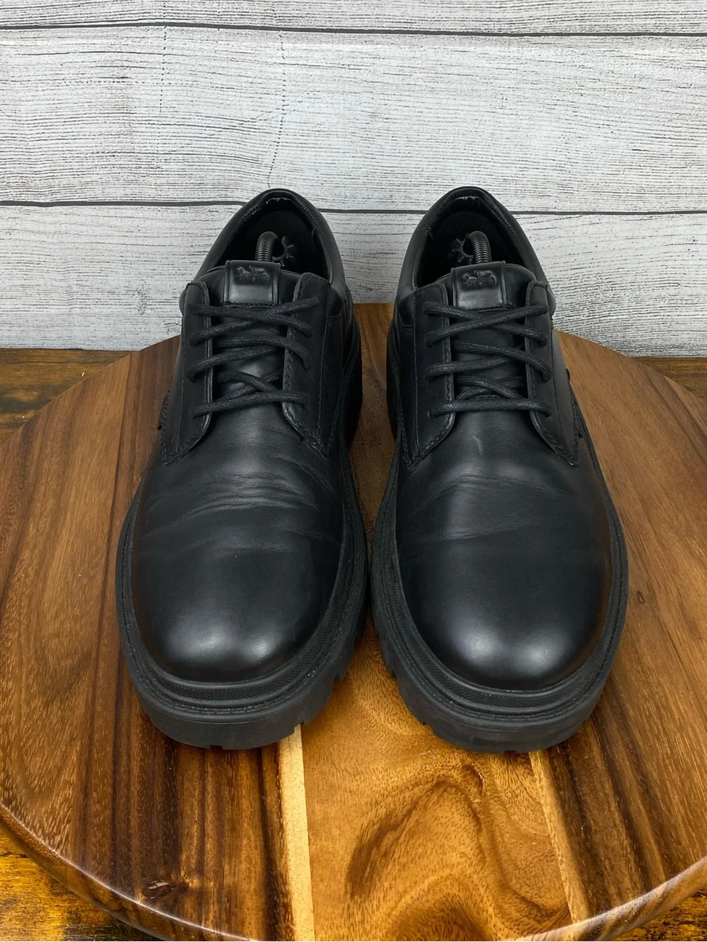 COACH Cameron Derby Black Leather Chunky Lug Sole Lace Up Shoe Men’s Size 11 D